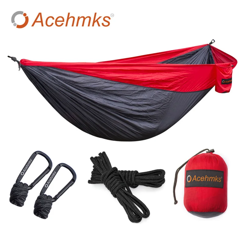  Acehmks Outdoor Hammock With 6 Meters Tree Ropes Nylon Folding Ultralight Portable Hammocks For Tra