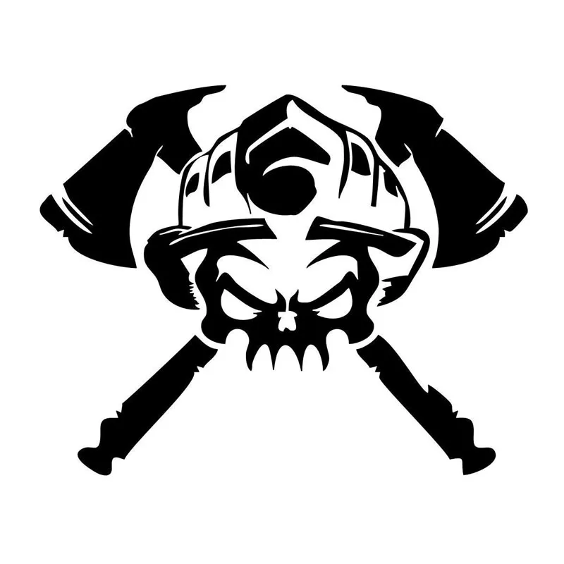 

Motorcycle sticker Personalized Firefighter Skull Car Stickers Covering The Body Reflective Vinyl Decals Black/Silver