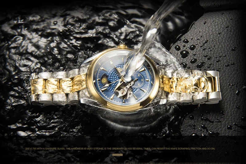 TEVISE Watch Men Moon Phase Mechanical Watches Luminous Automatic Watch Waterproof Steel Fashion Business Wristwatches Male  (10)