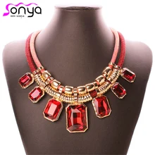 Преувеличенные Подвески, чокеры, красочная цепочка с двойным слоем, большие стразы, крутящие момента, массивное женское ожерелье 3L5009