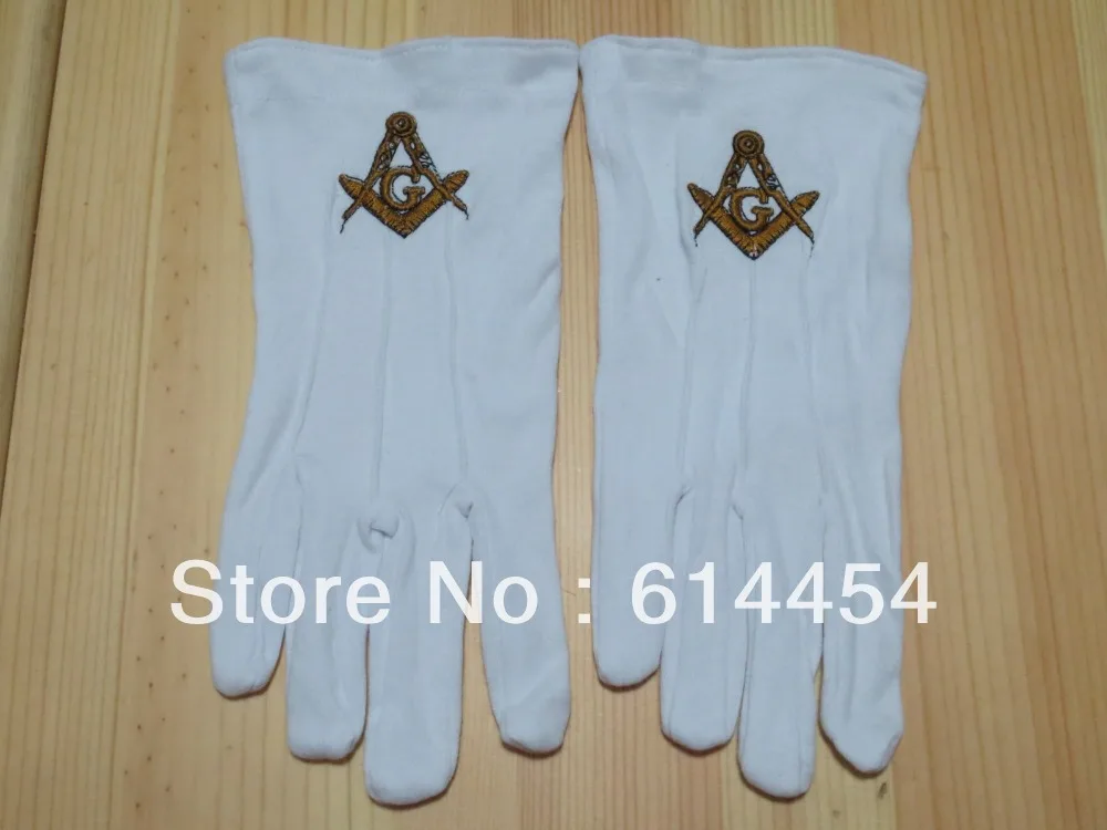 

Masonic Gloves Mason Freedom Customized Made Embroidery
