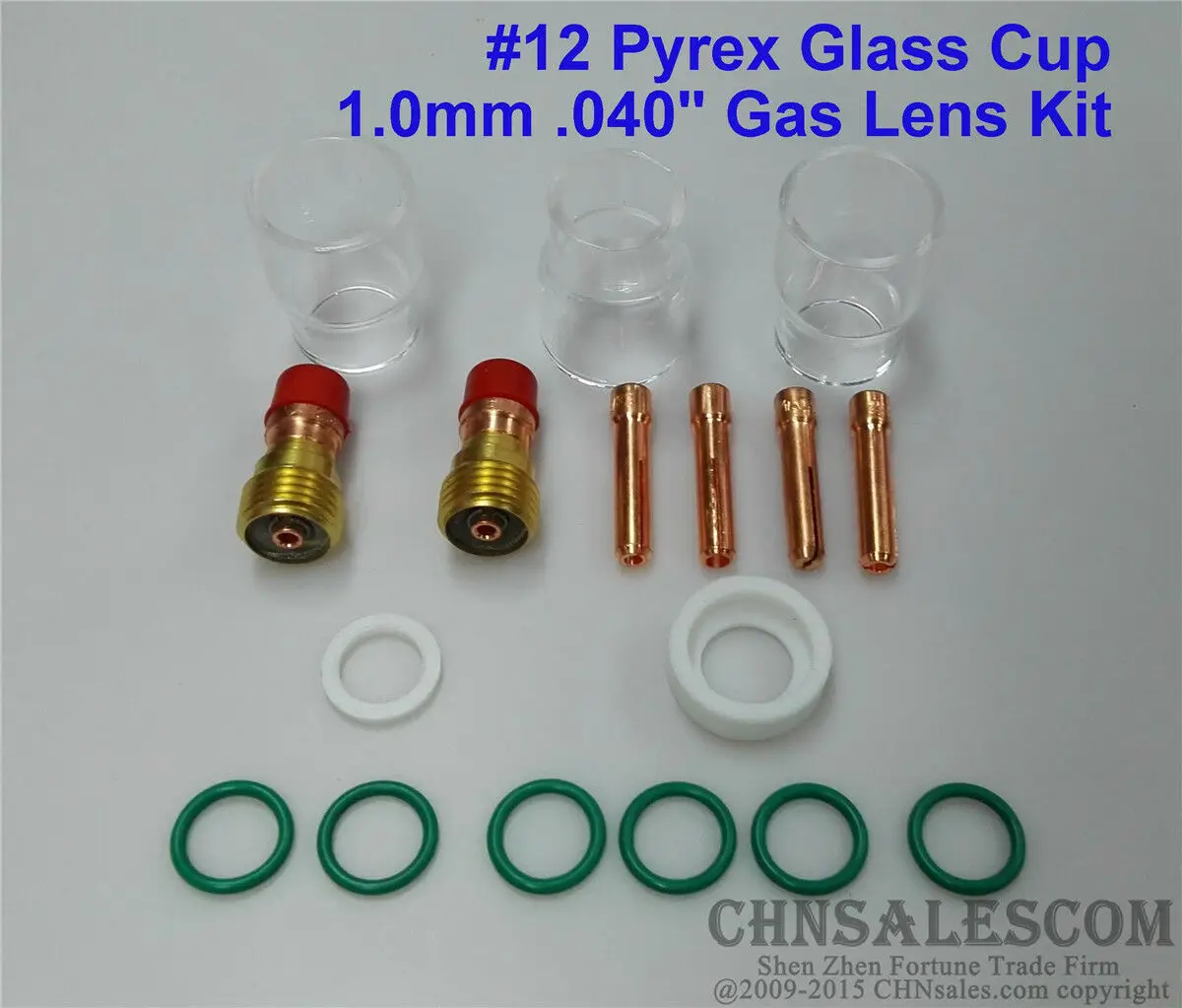 CHNsalescom 17 шт. TIG сварочная короткая газовая линза#12 Pyrex комплект чашек для Tig WP-17/18/26. 040"