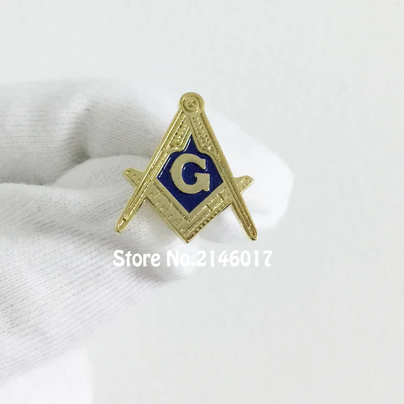 

50pcs Custom Enamel Pins and Badge Freemason Masonry Pin Brooch Lodge Metal Craft 19mm High Masonic Square and Compass with G