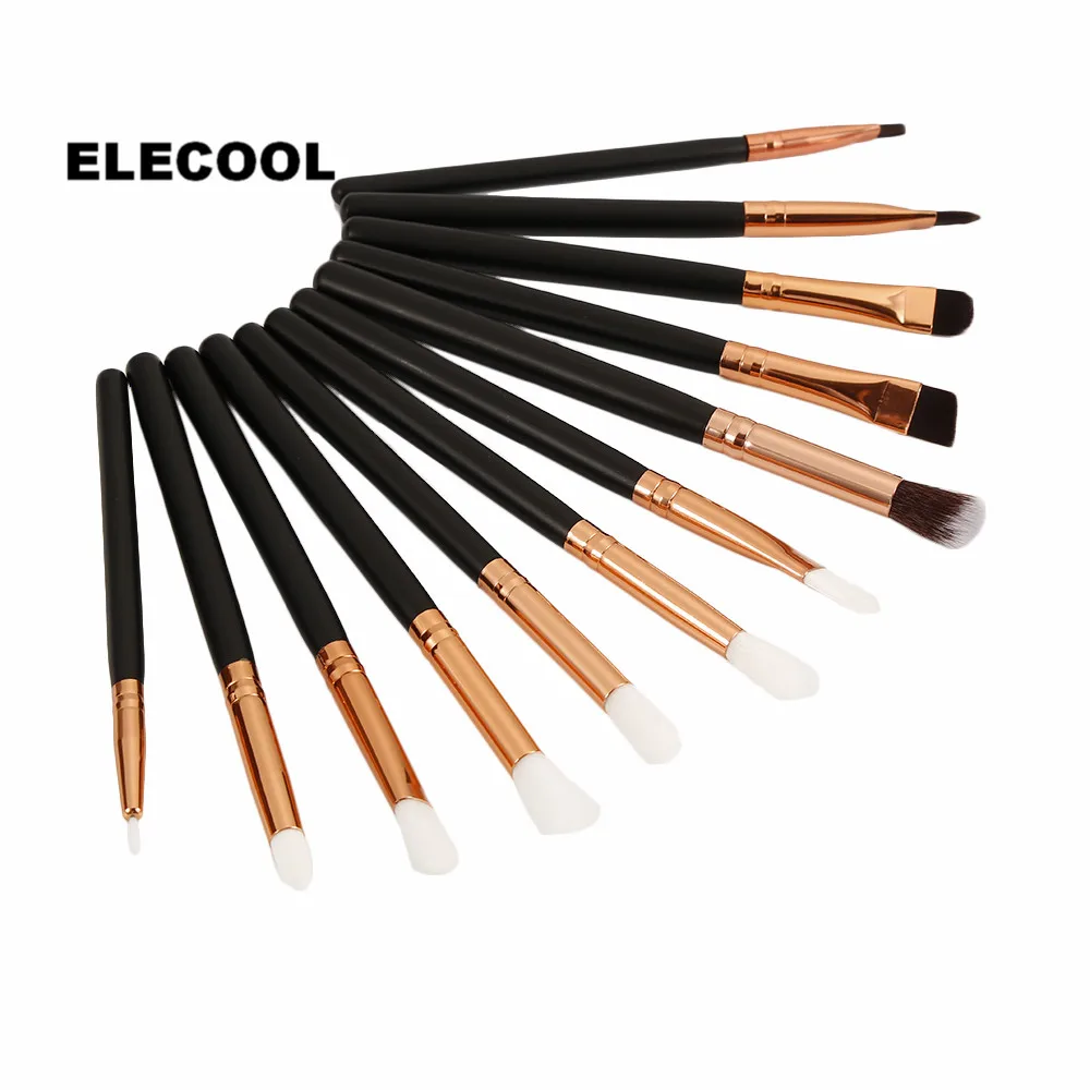 

ELECOOL 12Pcs Make Up Brushes Set Eyeshadow Eyeliner Lip Makeup Brushes Cosmetic Makeup Tool Hot Sale