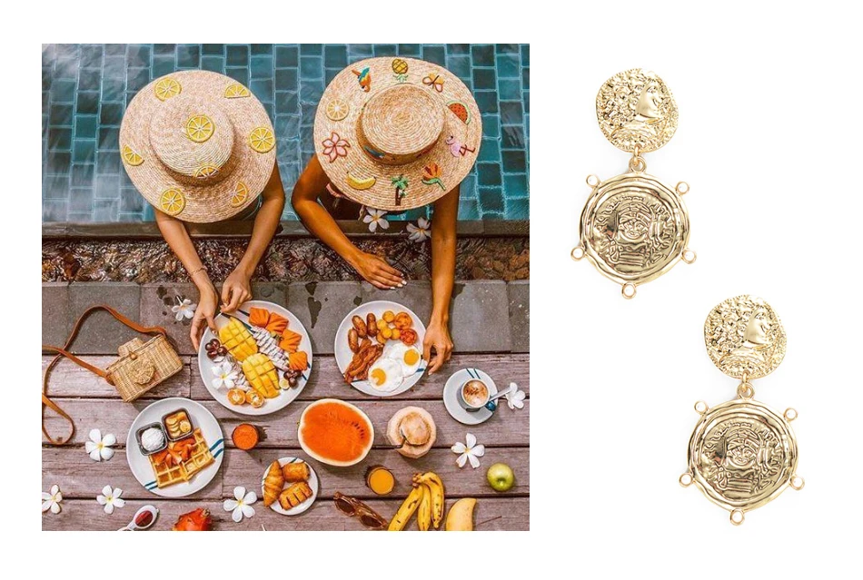 Дикие и свободные Винтажные висячие серьги с гравировкой в виде монет для женщин, многослойная золотая круглая серьга-подвеска, ювелирное изделие