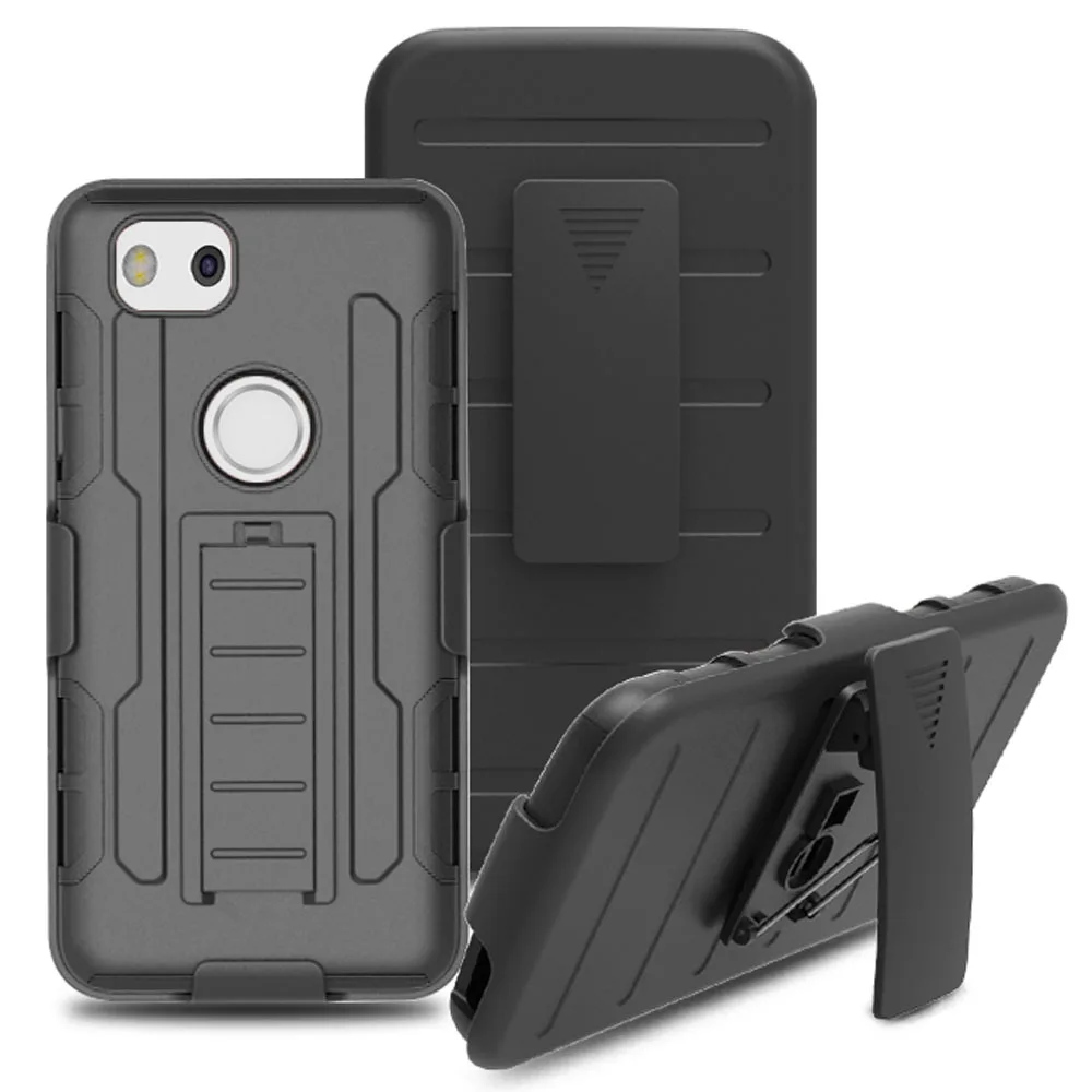 

For Google Pixel 2 Case Heavy Duty Hybrid Armor Case With Belt Clip Holster Drop Protection Phone Cover For Google Pixel 2/Muski