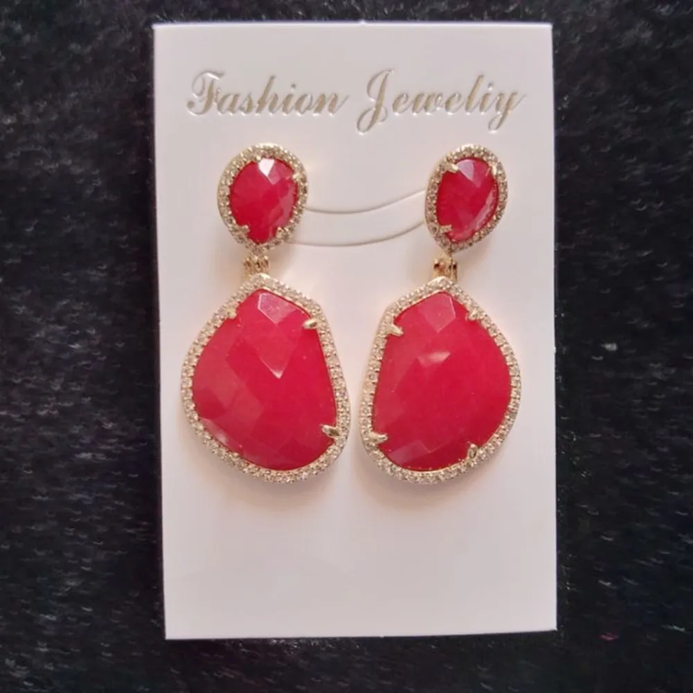 

Cute Small Geometric Stone Earrings for Women Fashion Earring Jewelry High Quality Indian Earrings Woman Boucle d Oreille Gifts