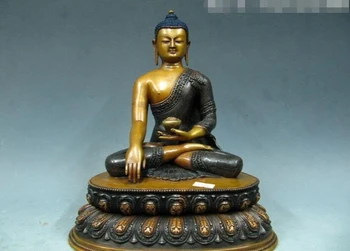 

USPS to USA S2709 Tibet 100% Purple Bronze Handwork Carved Sakyamuni Tathagata Buddha Statue (B0328)