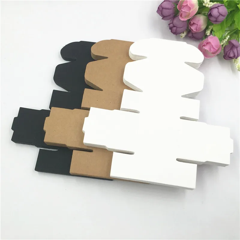 

4x4x2.5cm Blank Paper Boxes Aircraft Shape Fold Box for Birthday Small Accessory Gifts Packaging Box Accept Custom Logo 30Pcs