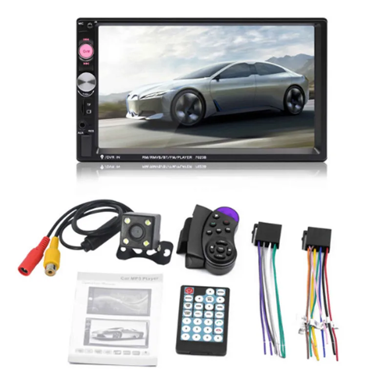 

Car Bluetooth Multimedia Radio 2 Din 7" Stereo Auto radio MP3 MP5 Touch Screen Support Rear View Camera Steering Control