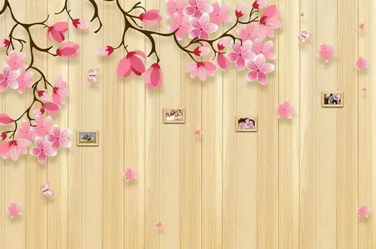 customize 3d mural on cherry wood wallpaper wall sticker wallpapers
