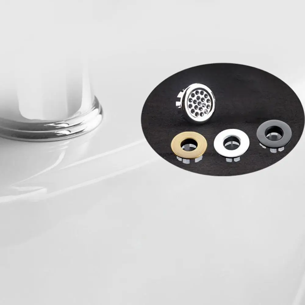 

Electroplating Plastic Design Bathroom Basin Sink Overflow Ring Six-foot Round Insert Chrome Hole Cover Cap