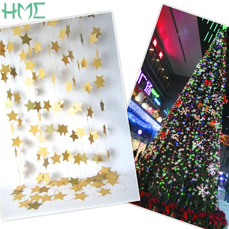 

Hot! 4 Meters trumpet cardboard five-pointed star ornamental ornaments pull flowers Christmas party birthday window pull