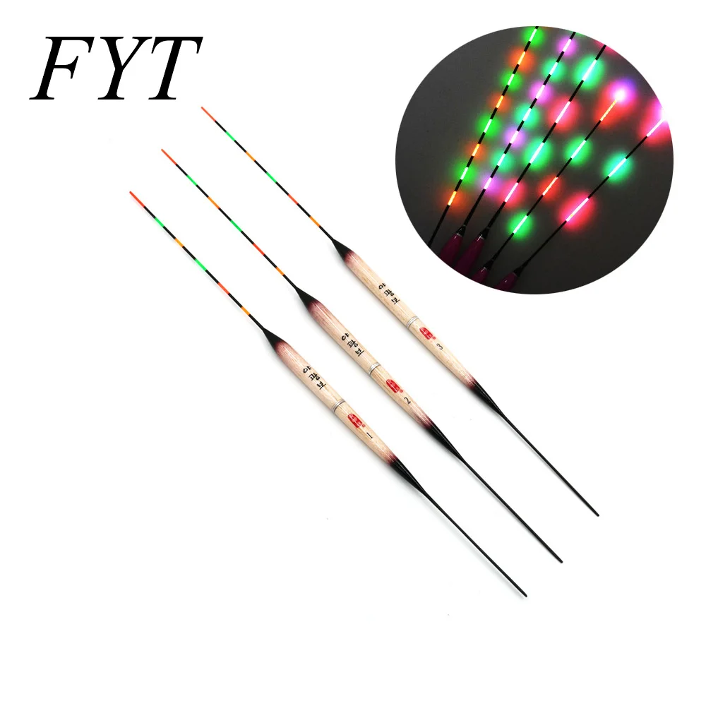 

3pcs Led Electronic Fishing Float + Battery Night Vision Electric Float Light Battery Fishing Tackle Luminous Electronic Float