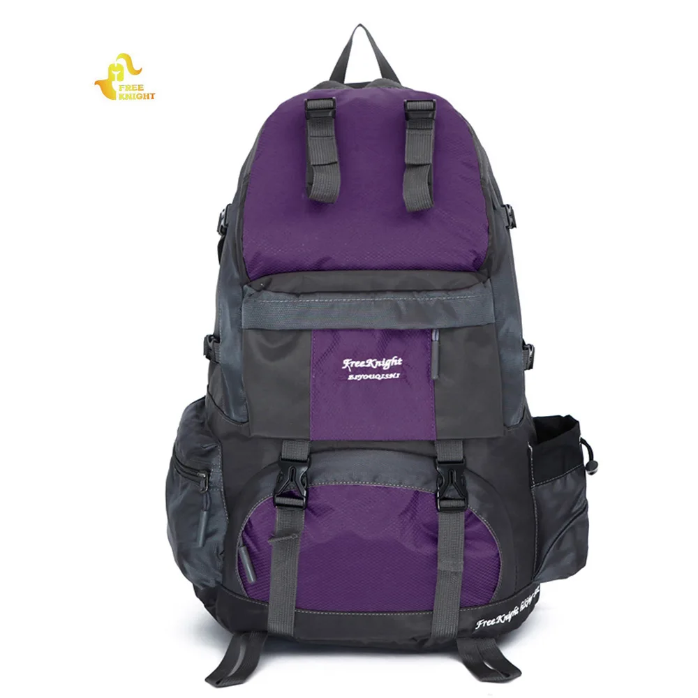 Бесплатный Рыцарь 50л Водонепроницаемый Прочный Открытый рюкзак альпинистский рюкзак походный альпинистский рюкзак спортивный рюкзак - Цвет: Пурпурный цвет