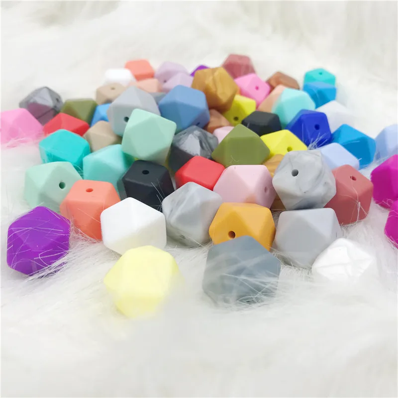 17 мм для кормящих Силиконовый грызунок восьмиугольная Beads10pc можно погрызть игрушки для коляски, DIY ожерелье/для браслетов, детских