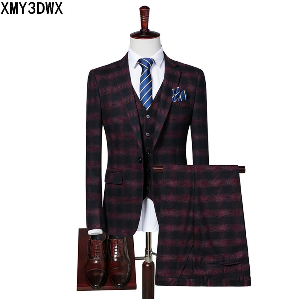 Suit Mens 2017 Slim Fit Formal Wear Male Business Suits High Quality 3