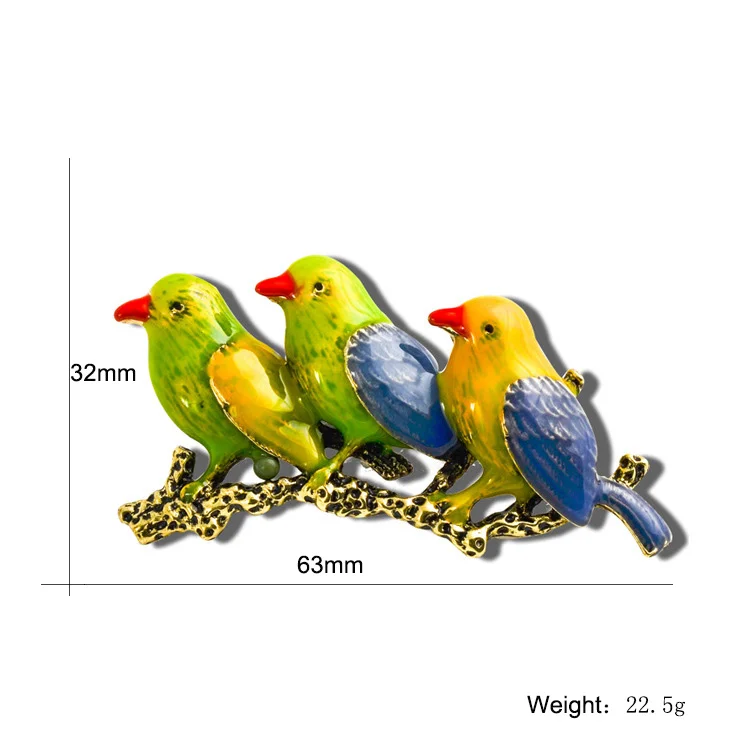 Винтажная Брошь для женщин, брошь для платья, булавки, ювелирные изделия, шикарные очаровательные милые птицы, эмаль, модные ювелирные изделия