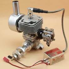 Радиоуправляемая с газовым двигателем 26cc QJ26 двигатель двухтактный двигатель с глушителем и CDI для радиоуправляемого самолета с фиксированным крылом