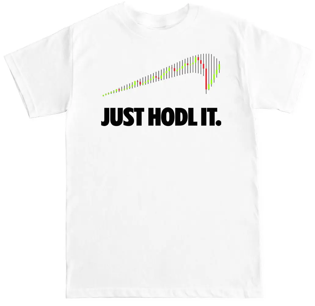 Beste GEWOON HODL HET CRYPTOCURRENCY BITCOIN ETHEREUM RIPPLE BTC GRAPPIGE MEME HEREN T shirt Man Mode Ronde Kraag T shirt top tee
