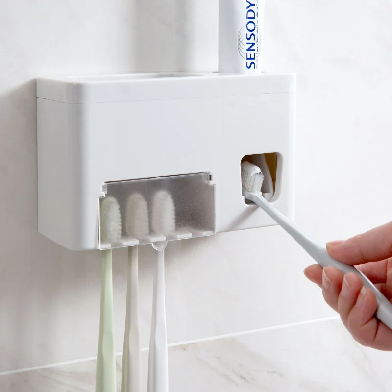 

Toothbrush rack Automatic Toothpaste Dispenser with Holder Toothpaste holder Squeezer Bathroom organizer rack for bathroom
