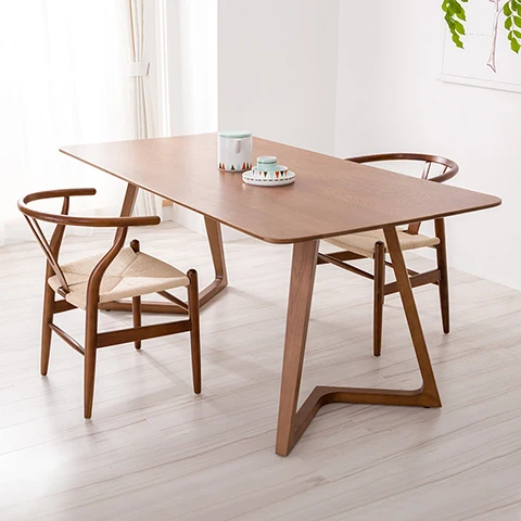 100 Pure Solid Wood Dining Tables And Chairs Walnut Color