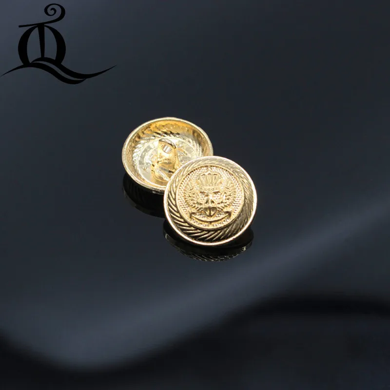 

Free shipping, 10PCS high quantity diameter of 15mm-25mm gold metal button, clothing accessories, shirt, coat brand buttons,