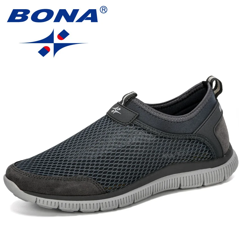 Ceny BONA 2019 w nowym stylu mężczyzna oddychające wygodne modne trampki odporne na zużycie lekki mężczyzna buty codzienne Zapatos Hombre mężczyzna