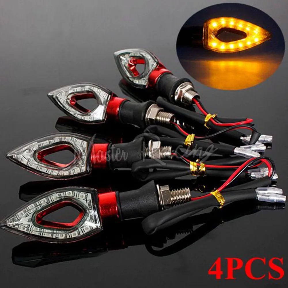 4x Universal Motorcycle LED Turn Signal Indicators Light Blinker Amber Flashing font b Lamp b font