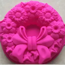 Одно отверстие большой венок силиконовая форма в виде бантиков форма для торта сковорода духовка