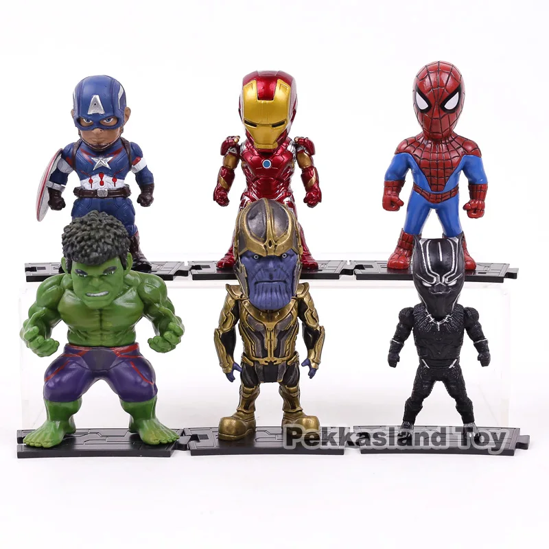 Продажа Marvel Мстители Бесконечная война Фигурки игрушки Железный человек Капитан Америка Человек паук Халк Черная пантера танос версии 6 шт. компл.