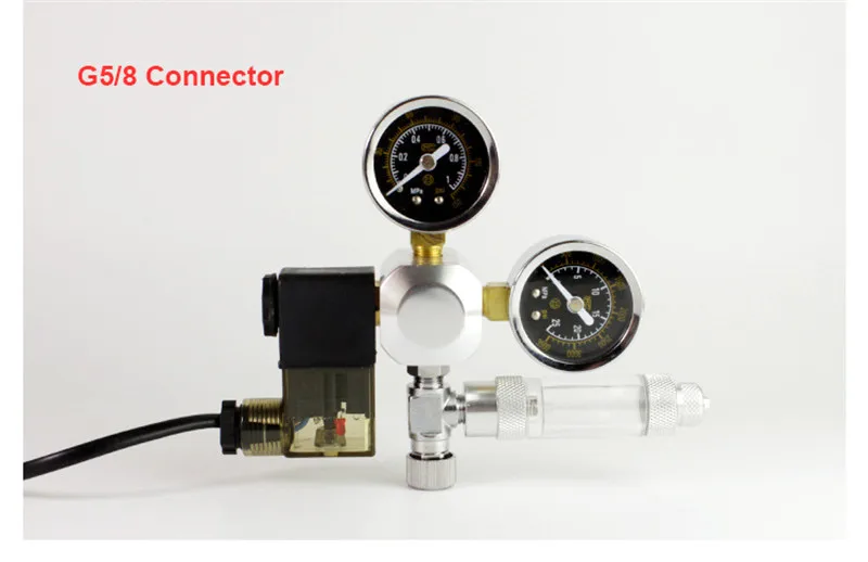 Аквариум CO2 регулятор W21.8 G5/8 220 В магнитный соленоид проверочный аквариумный клапан счетчик пузырьков инструмент для аквариума CO2 контроль - Цвет: G5 8 With Value