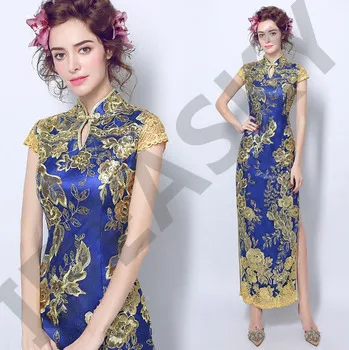 cheongsam dress lace red blue white glod qipao long dragon and phoenix long chinese style wedding traditional elegant mermaid