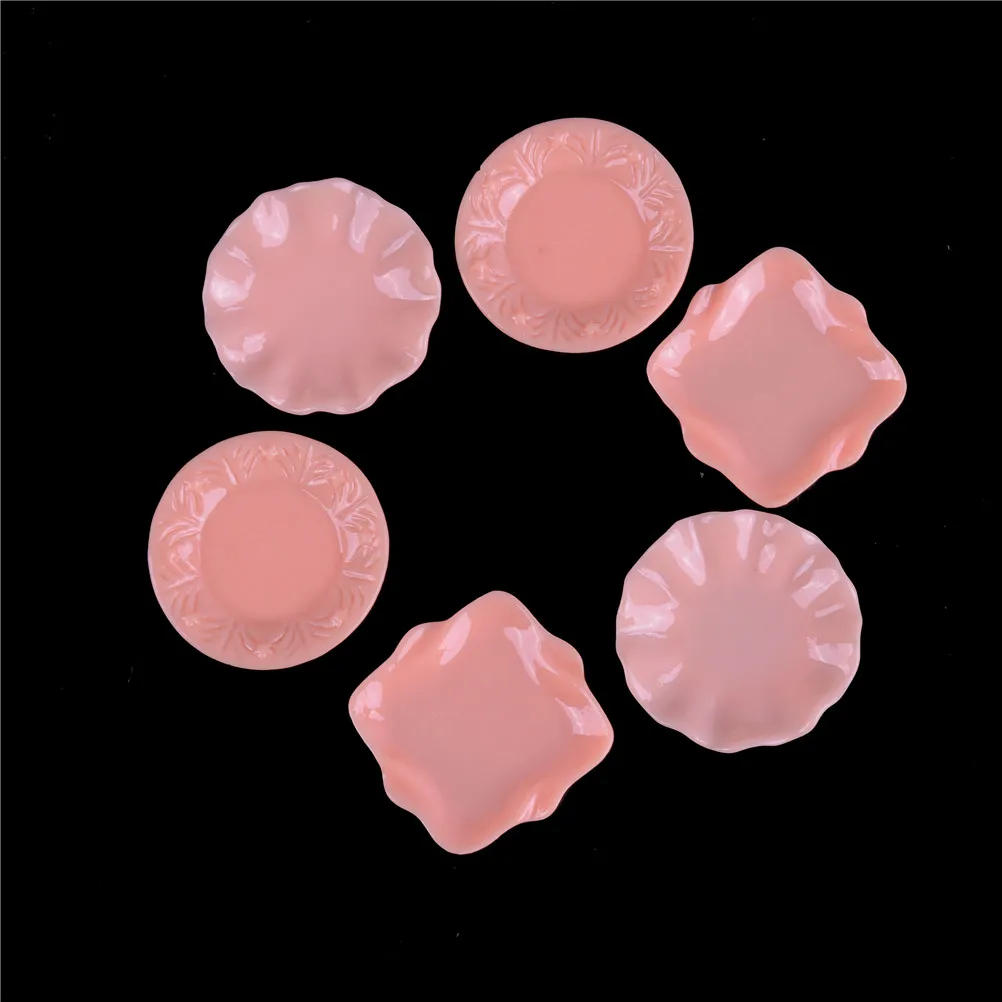 

2PCS Pink 1/12 Dollhouse Miniature Dishes Plate Tableware Decor Kitchen Toys Doll House Accessories for Children Kids