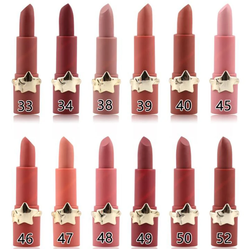 MISS ROSE 12 color stars matte lipstick color tube lipstick lasting waterproof not fade easily color lipstick lip makeup MISS ROSE 12 color stars matte lipstick color tube lipstick lasting waterproof not fade easily color lipstick lip makeup