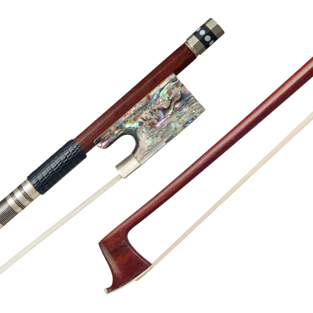 

4/4 Violin Bow Pernambuco Wood Bow Abalone Shell Frog Good Balance For 4/4 Violin Bow NEW SET