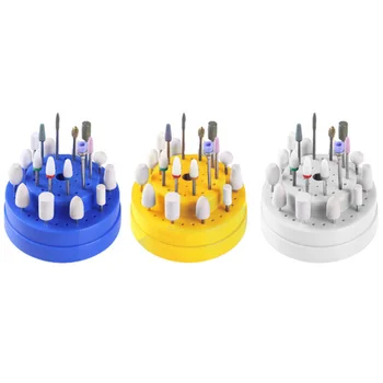 

60 Holes Acrylic Nail Drill Bits Storage Box Holder Display Nail Files Container Milling Cutter Case Manicure Accessories