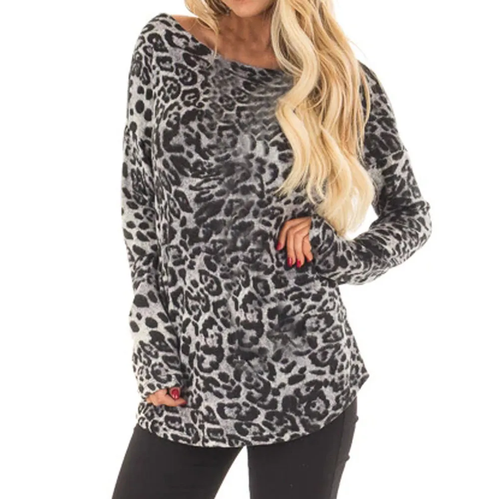 

New Arrival Spring Korea Style Women Blouse Shirts Women Leopard Print Casual Fashion Pullover Top Coat Long Sleeve Blouse