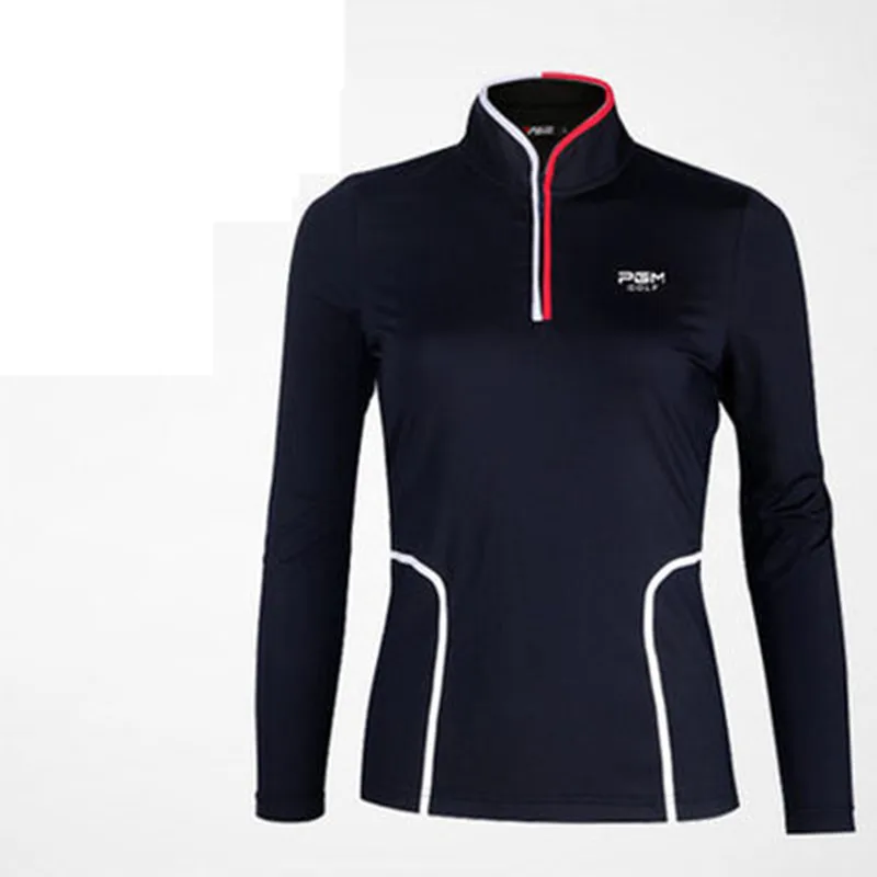 Camisetas موهير 2018 الربيع جديد ملابس الغولف Pgm الرياضية طوق طويلة الأكمام تي شيرت ثلاثي الأبعاد قطع لإظهار الجسم