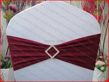 

NO.28 Burgundy Purple Single Layer Spandex/Lycra BandS With Rhombic Diamond Buckle&Pin For Wedding Party Banquet Decorations