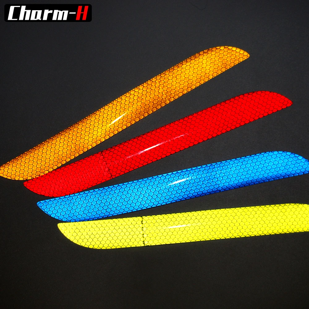 2pcs For BMW Benz Audi Ford Universal Car Trunk Tail Bumper Safety Warning Sign Reflective Tape Mark Strip Sticker Marking Decal