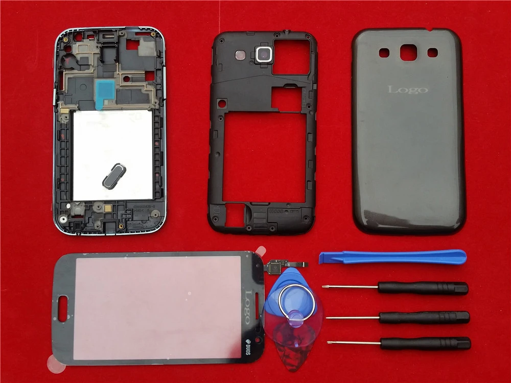 Black Cell Phone Case Replacement Full Housing Cover Case Touch Screen Glass Lens Tools Buttons For