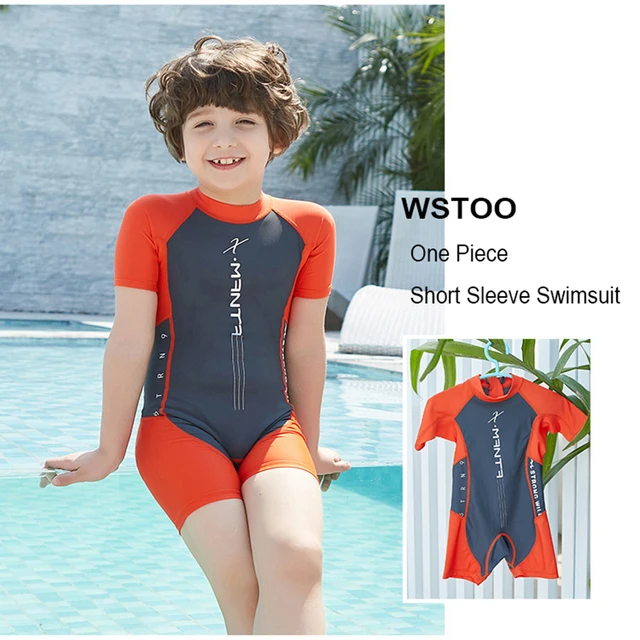 Cheap 2018 New Version One Piece Children's Swimsuit Short Sleeve Back Zipper Quick-drying UV Protection Swimwear for Boys Cheap 2018 New Version One Piece Children's Swimsuit Short Sleeve Back Zipper Quick-drying UV Protection Swimwear for Boys