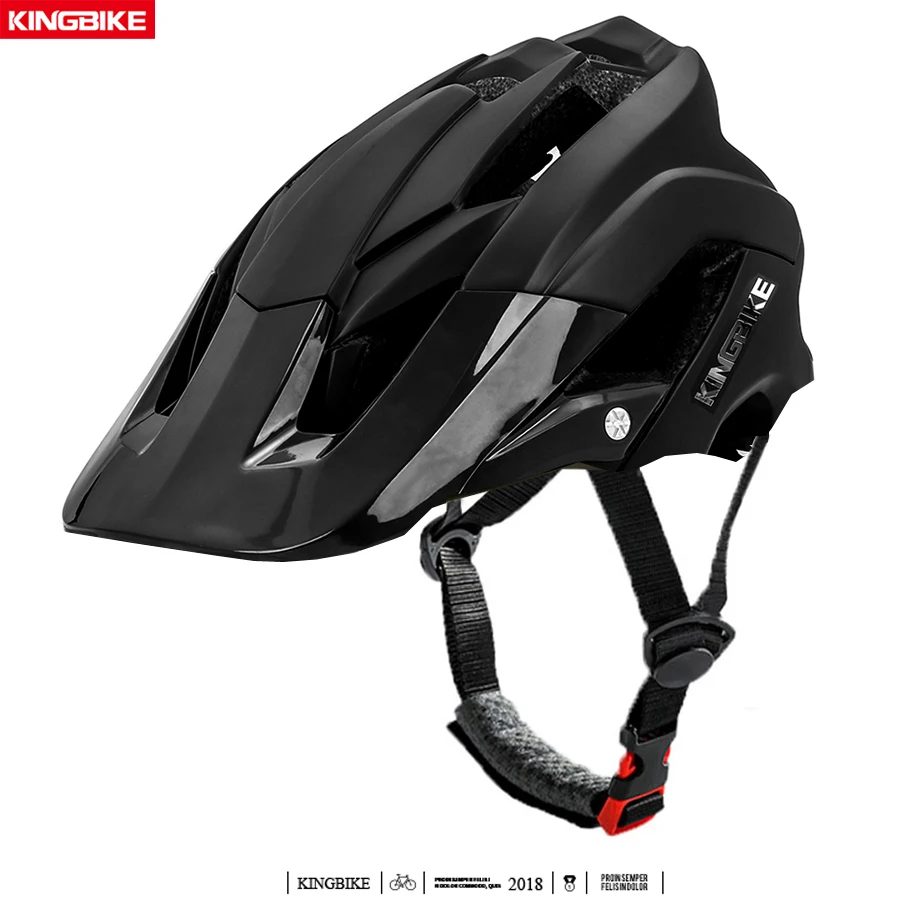 KINGBIKE велосипедный шлем со съемным козырьком Casco Ciclismo матовый черный велосипедный дорожный горный MTB шлем Мужской Женский шлем