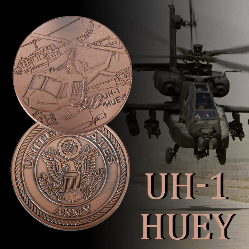 

WR UH-1 Huey Challenge Copper Plated Coin Commemorative US Air Force Brass Coin Metal Art Crafts US Army Home Decor