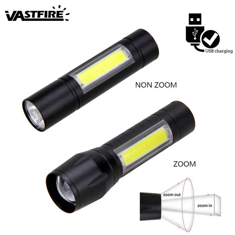 USB Bike Light XPE LED +COB Design Torch Built-in 600mAh Rechargeable Battery Flashlight Handle for Cycling Camping | Спорт и
