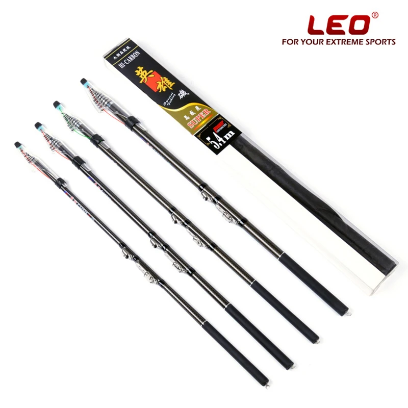 

LEO fishing rod Carbon Fribe ultra-light Portable Stream Rod Hand Fishing Rods 2.7m-5.4m telescopic rock spinning rod pesca 90