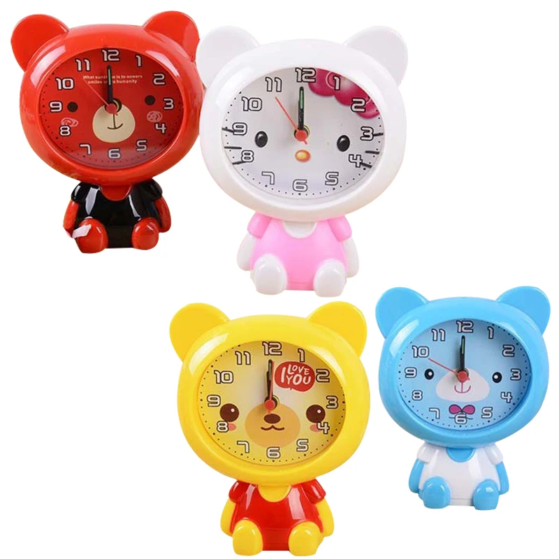 

New Cartoon Despertador Home Outdoor Portable Cute Mini Bear Digital Clock Number saat Round Desk Alarm Clock Children TOY reloj