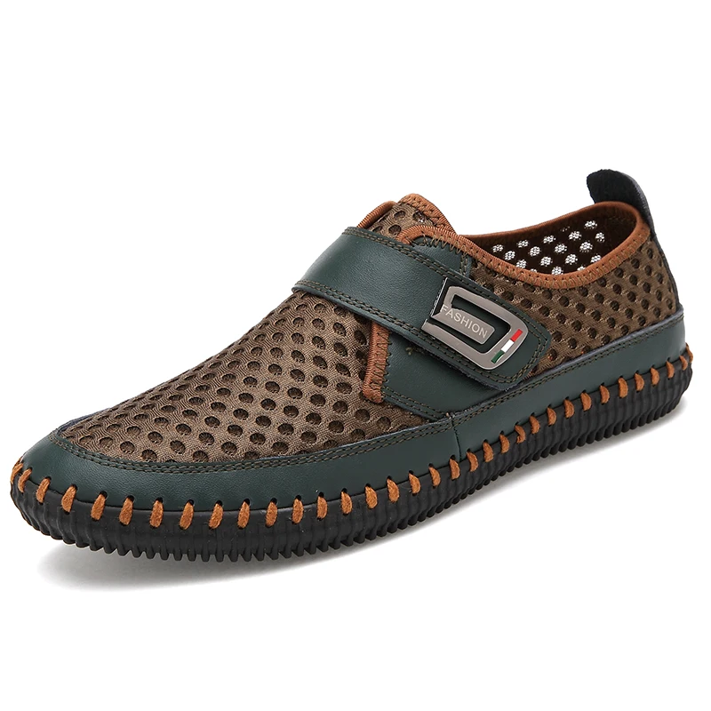 

Men's 2019 Summer Shoes Leather Patchwork Man Loafers Summer Fashion Casual Shoes Breathable Man Sneakers Chaussure Homme