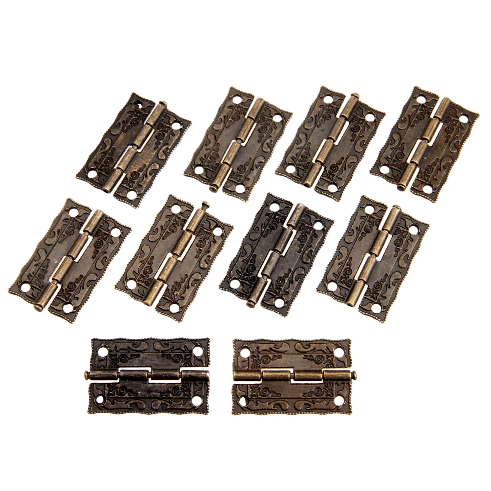 Goede 10 stks Antieke Bronzen Kast Scharnieren Meubels Accessoires Deur Scharnieren Lade Sieraden Doos Scharnieren Voor Meubels Hardware 36x23mm